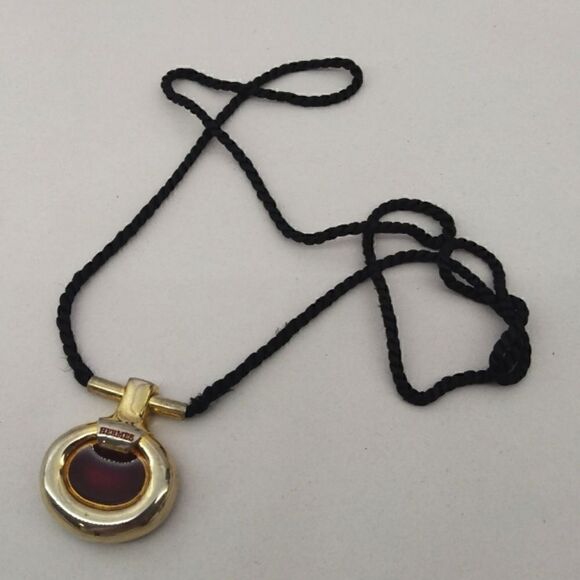 Hermes Enamel Perfume Pendant Necklace Vintage Authentic - Picture 2 of 16